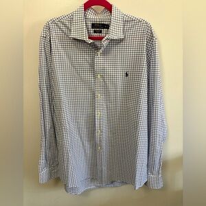 Polo Ralph Lauren White and Blue Plaid Shirt